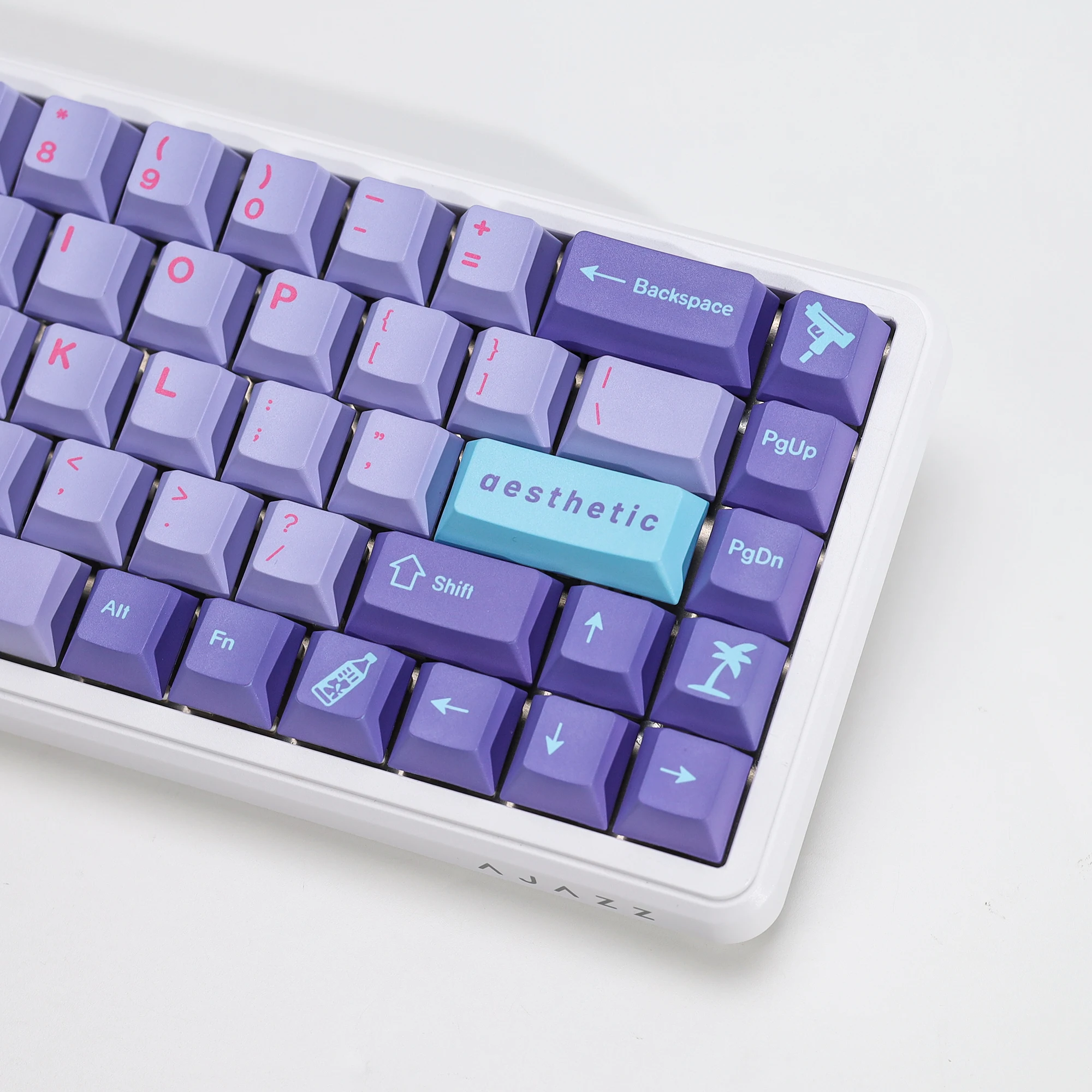 KBDiy GMK Keycaps Retro GMK Vaporwave Cherry Profile PBT Alice Keycap für 75 % magnetische Schalter Gaming Mechanisches Tastatur-Kit – Detail 11