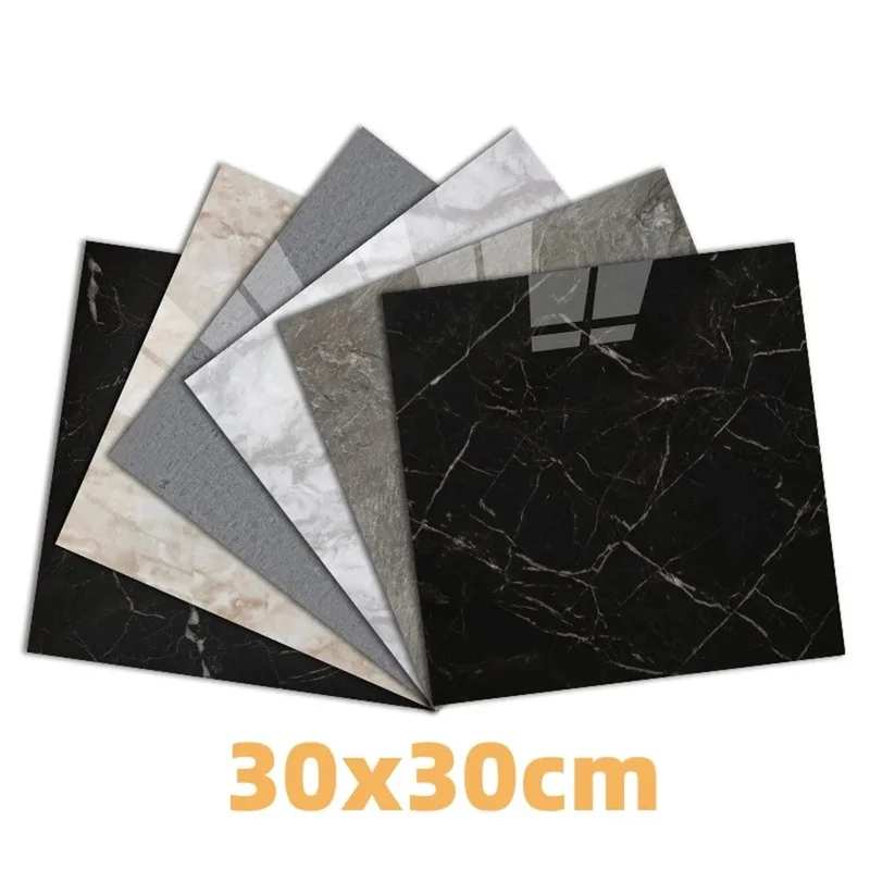 

30pcs Self-Adhesive Wall and Floor Tiles, Waterproof Marble-Style PVC Stickers for Bathroom, Bedroom, and Living Room Decor.