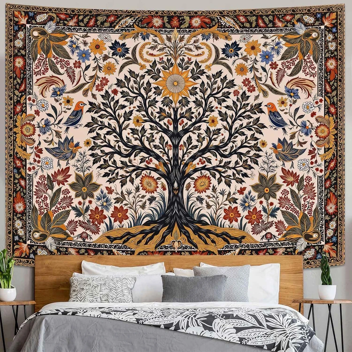 VIKAMA Tree of Life Tapestry Wall Hanging, 6 Assorted Designs, Wall Art Decor for Bedroom Living Room
