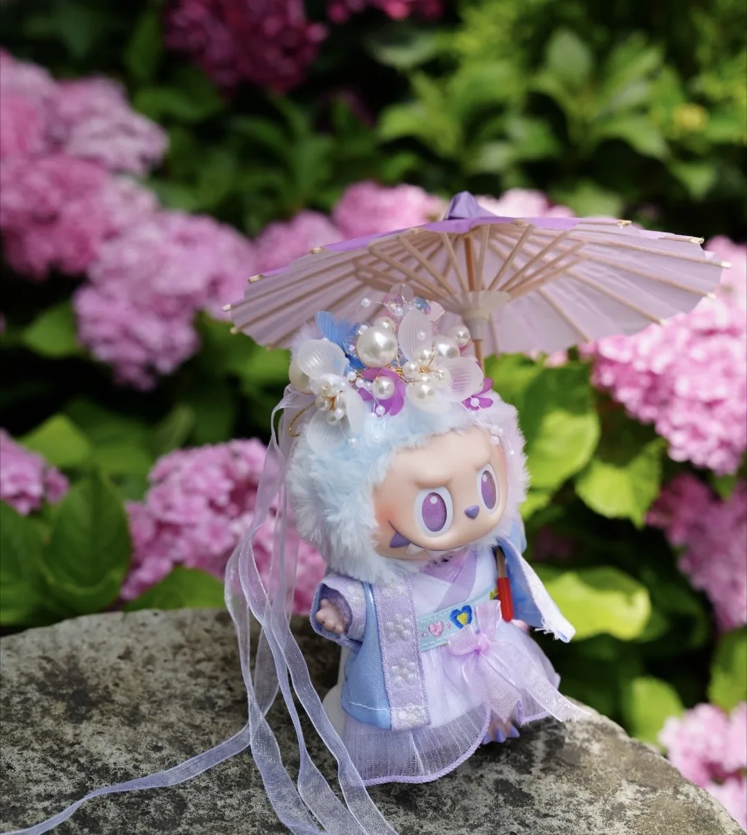 

Для одежды Labubu 3.0, антикварный комплект Hanfu Labubu с заколкой для волос с кристаллами - элегантный традиционный наряд с роскошным аксессуаром для волос