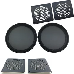 Jetta araba ön kapı için 5 inç modifiye hoparlör Net kapak araba kornası kapak 14.5CM siyah/gri/yuvarlak 2 adet = 1 çift