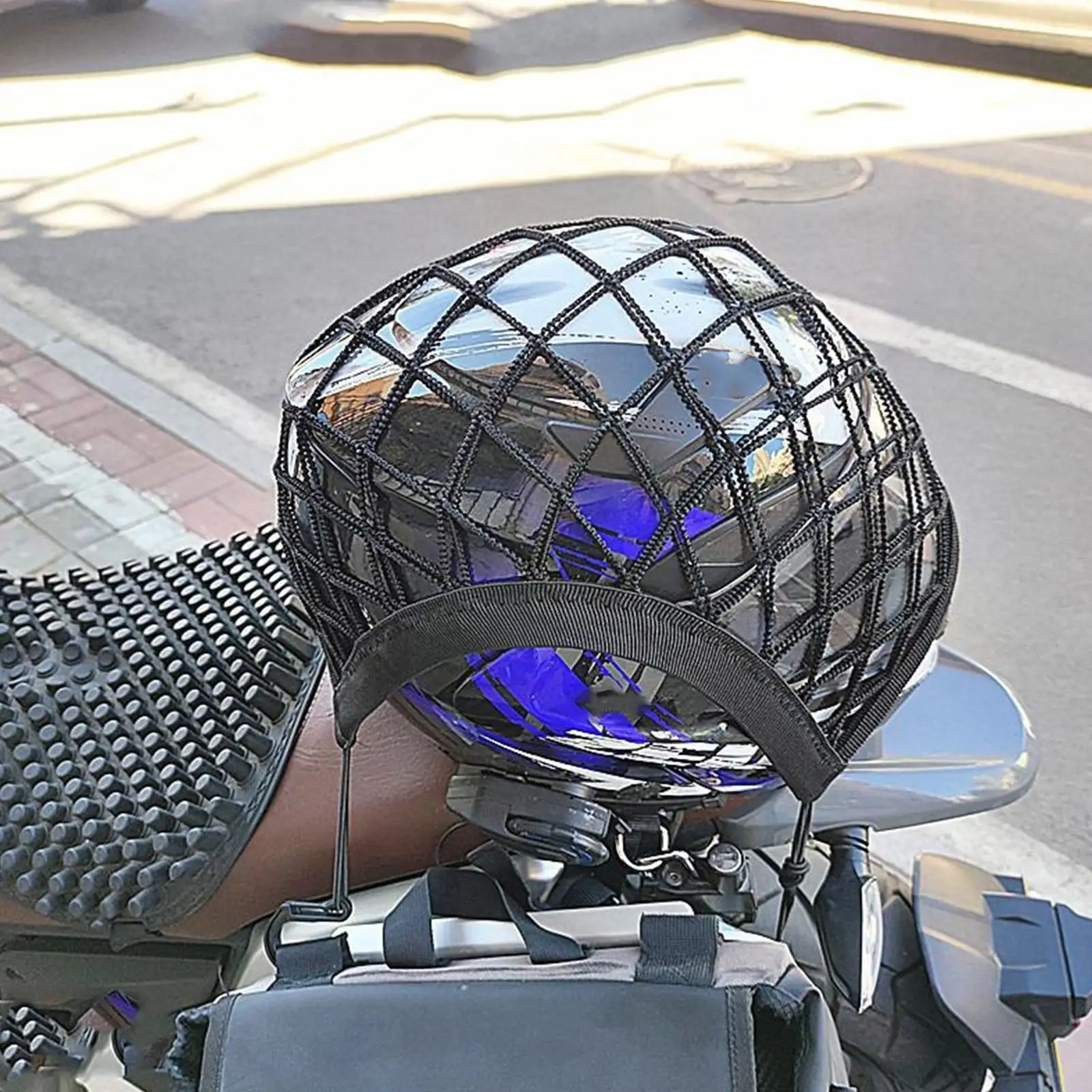 Motorcycle Helmet Storage Trunk Bag Motorcycle Luggage Elastic Tank Bike Luggage Scooter Mesh Fuel Bag Hold Hook Accessorie S5P8