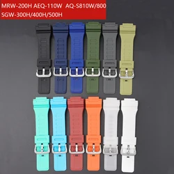 Rubber Strap for Casio G-SHOCK AQ-S810W W-735H Stainless Steel Buckle Men Sport Waterproof Resin Replace Bracelet Watch Band