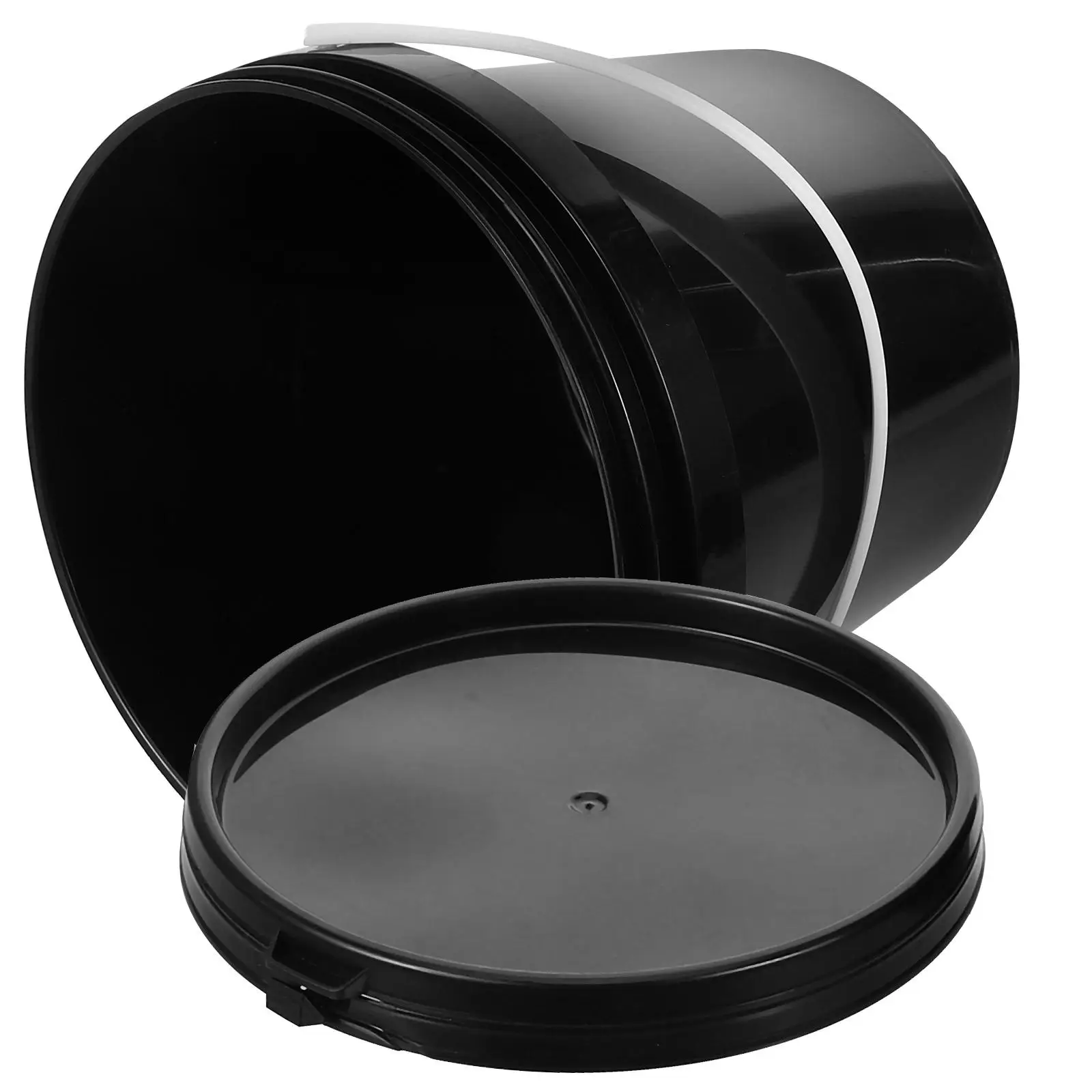 2L Black Lightproof Bucket Durable Plastic Container With Handle Empty Paint Cans Round Lid Paint Bucket Storage For Paint