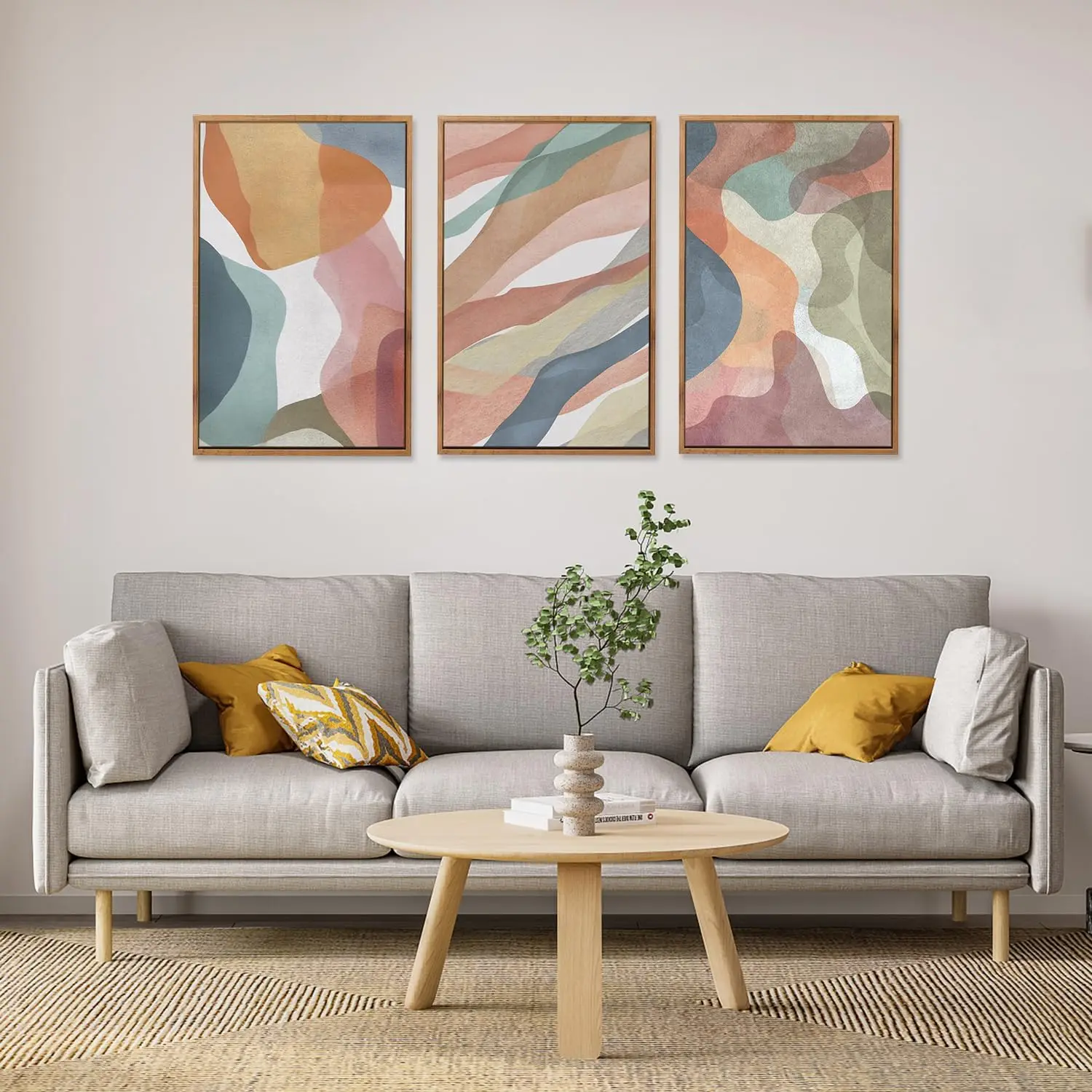 3pcs/Set Abstract Canvas Wall Art Painting Colorful Red Green Yellow Blue White Modern Bedroom LivingRoom Office Home Decoration - Image 4