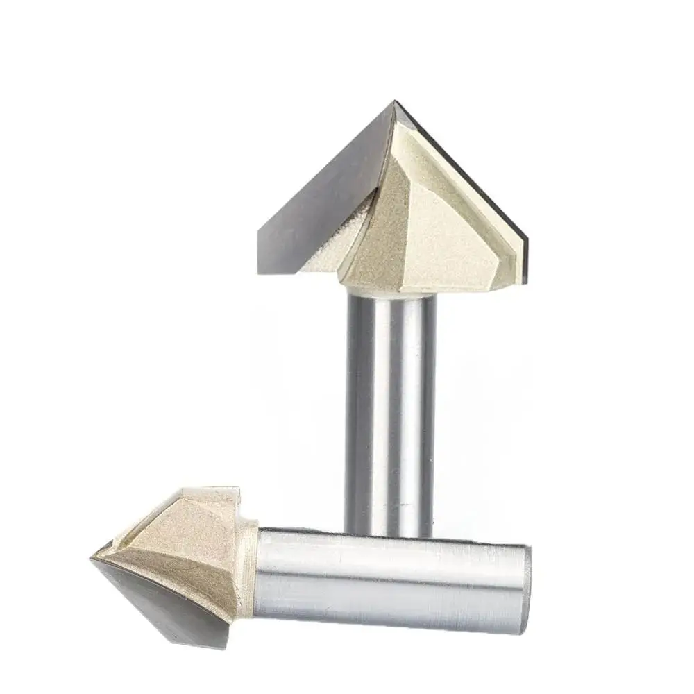 Cupboard Professional Shank Router Bits Precision Steel V Type 90 Degree Router Bits Durable Solid Milling Cutter Woodworking