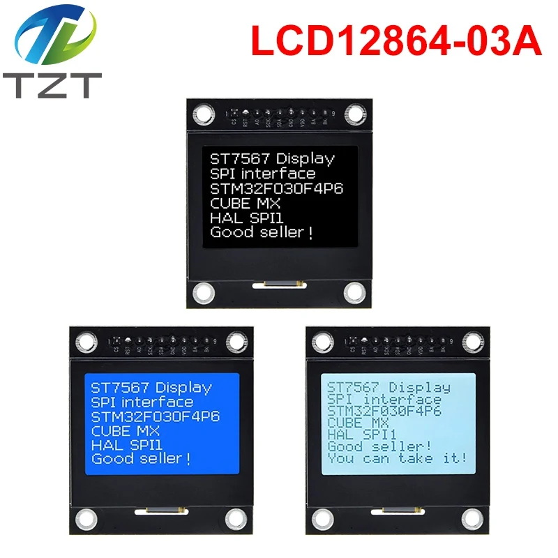 

12864 LCD Screen Lcd12864-03A module serial port 12864 Dot Matrix SPI With Iron Frame 12864 module for Arduino