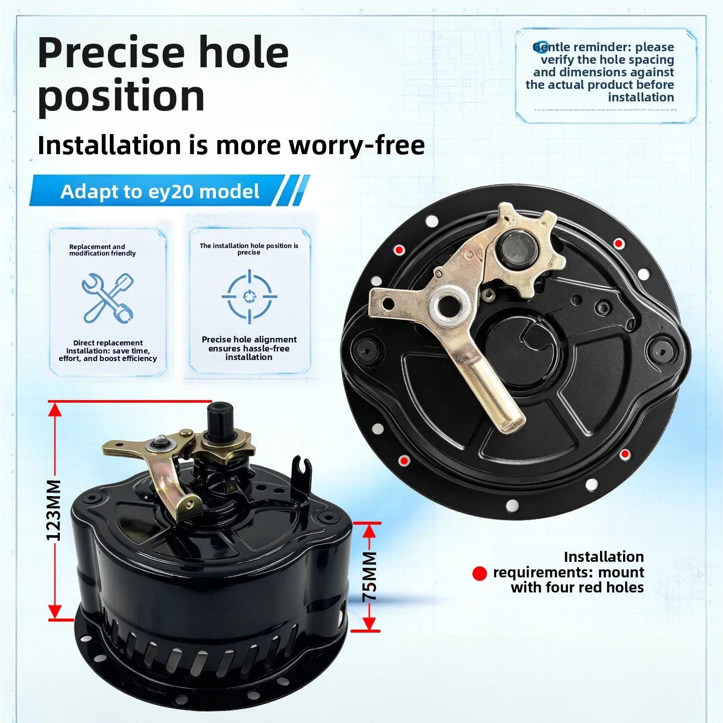 EH12 EY20 5.0HP Generator Water Pump Modification Hand-cranked Pull-free Starter