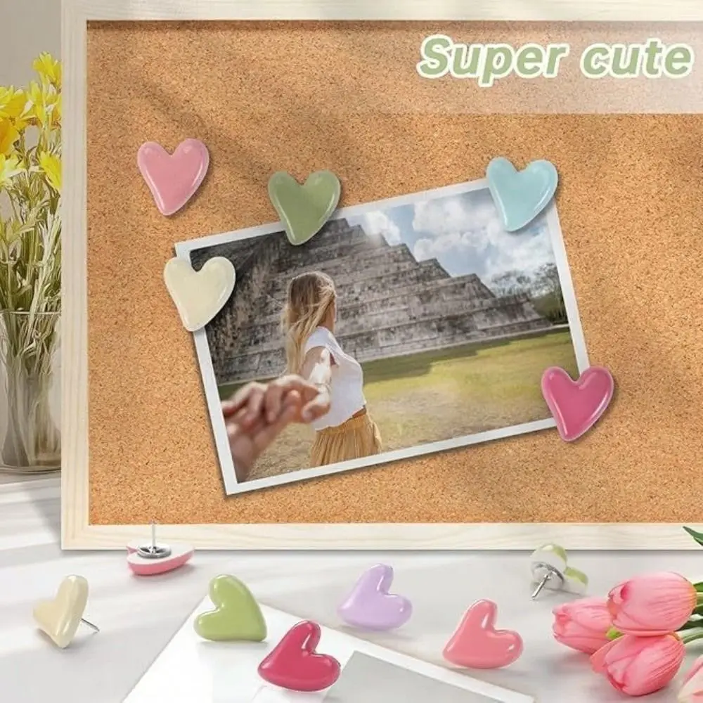 

3D Irregular Heart Shape Pushpins Macaron Creative Thumb Tacks DIY Multifunctional Cork Board Pushpin School Stationery