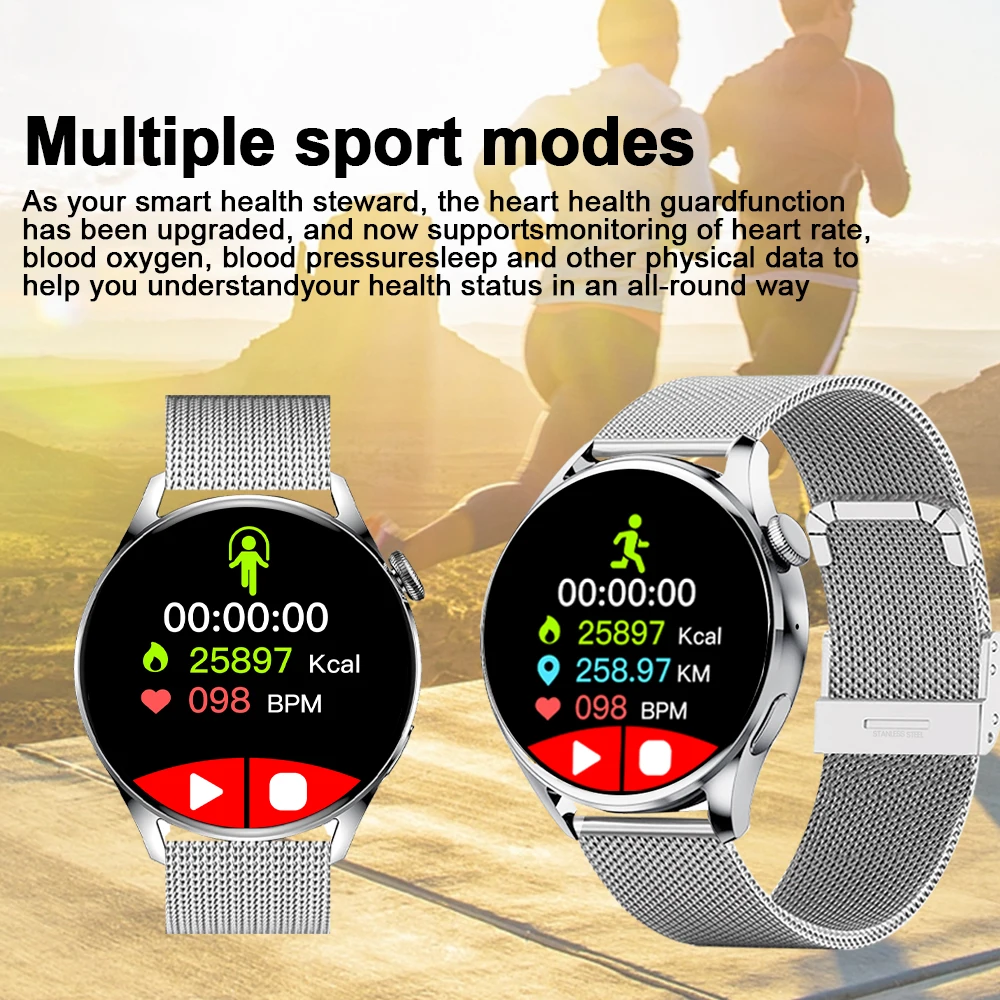 2024 New Smart Watch HD Bluetooth Talk Outdoor Sports Fitness Blood Pressure Blood Oxygen Detector Man Woman Smart Watch Gift