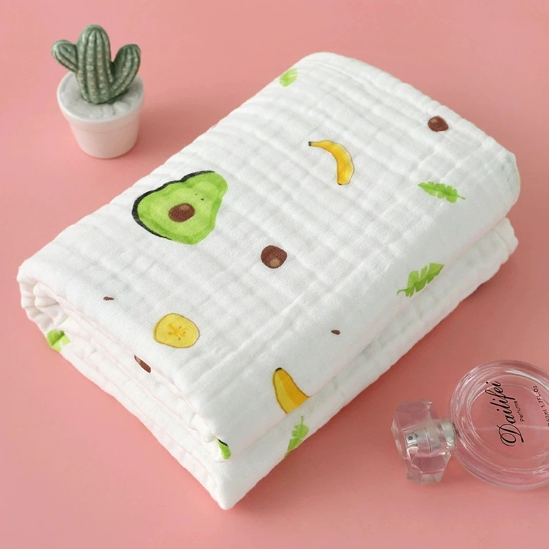 Cartoon Baby 6 Layer Gauze Bath Towel High-Density Printed Baby Bath Towel Without Fluorescent Agent Breathable Gauze Bath Towel