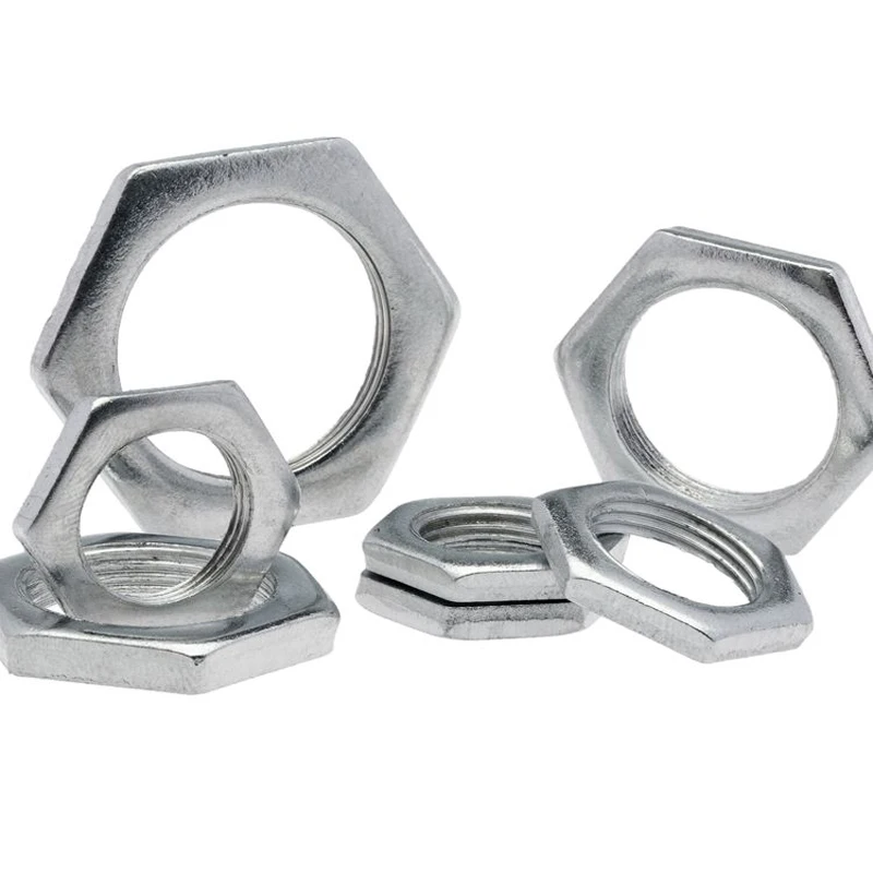 10pcs Hex Thin Nut M8 M6 M8 M10 M12 M14 M16 M18 Galvanized Iron Hexagon Thin Nut Fine Tooth Hexagonal Nut