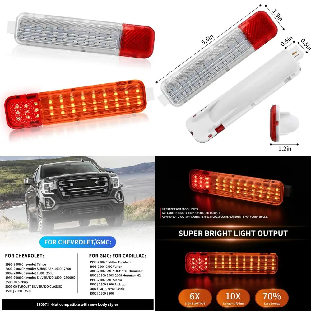 لوحة الباب الداخلي LED مجموعة ضوء لافت للانتباه لسيارة تشيفي جي إم سي سيلفرادو سييرا 1500 2500 3500 سوبربان تاهو أفالانش يوكون XL #1