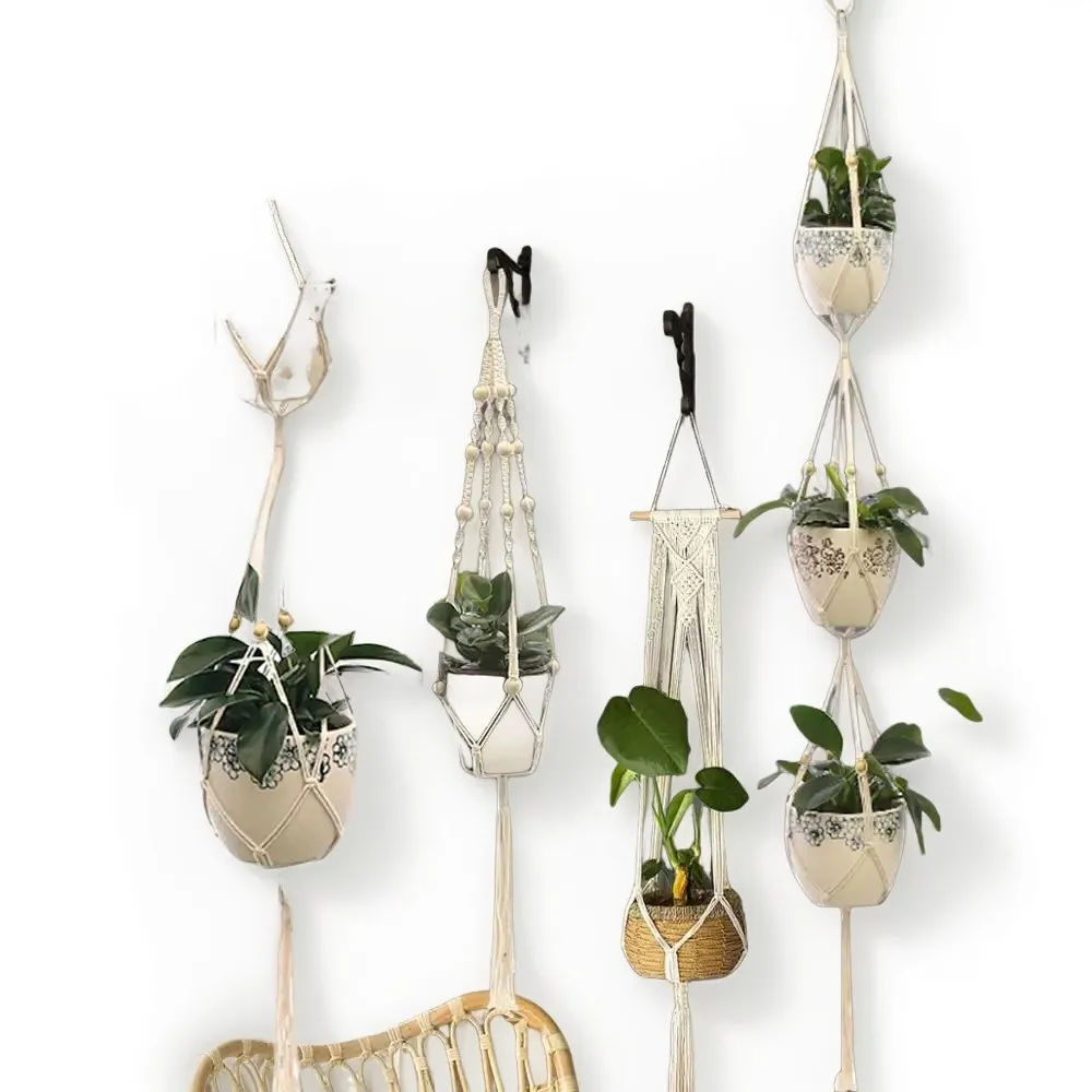 

Artificial Plants Hanging Basket With Hook Macrame Plant Holder For Home Wedding Decor DIY Hanging Garland Fake Flowers Plant
