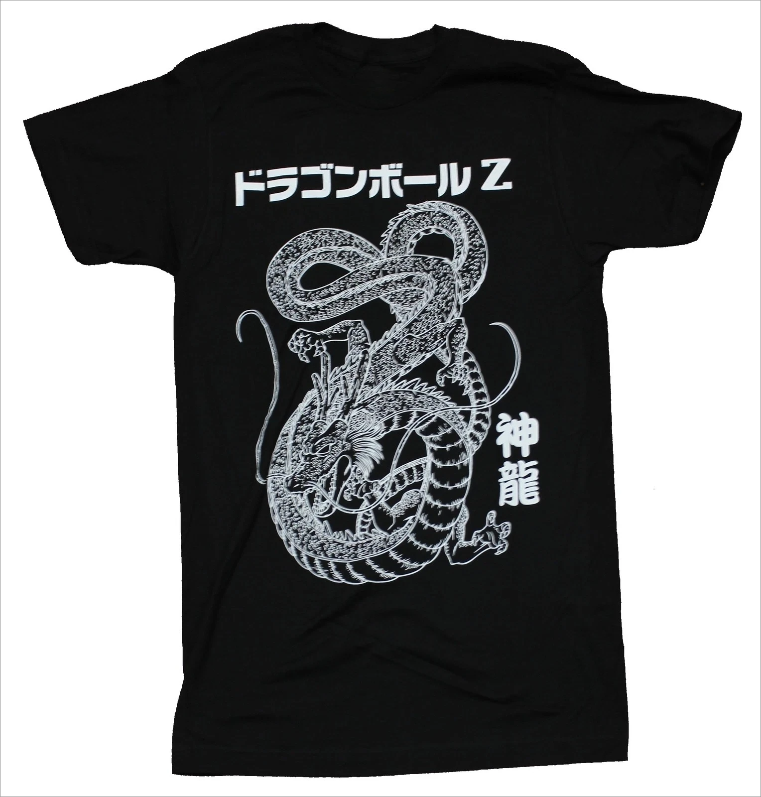 

Summer Dragon Ball Z Men T-shirt - Black&White Shenron Under Kanji Men's Round Neck Short Sleeve