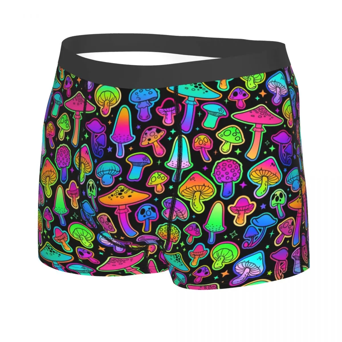 Fashion Psychedelic Magic Rainbow Mushrooms Boxers Shorts Underpants Men's Breathbale Briefs Underwear