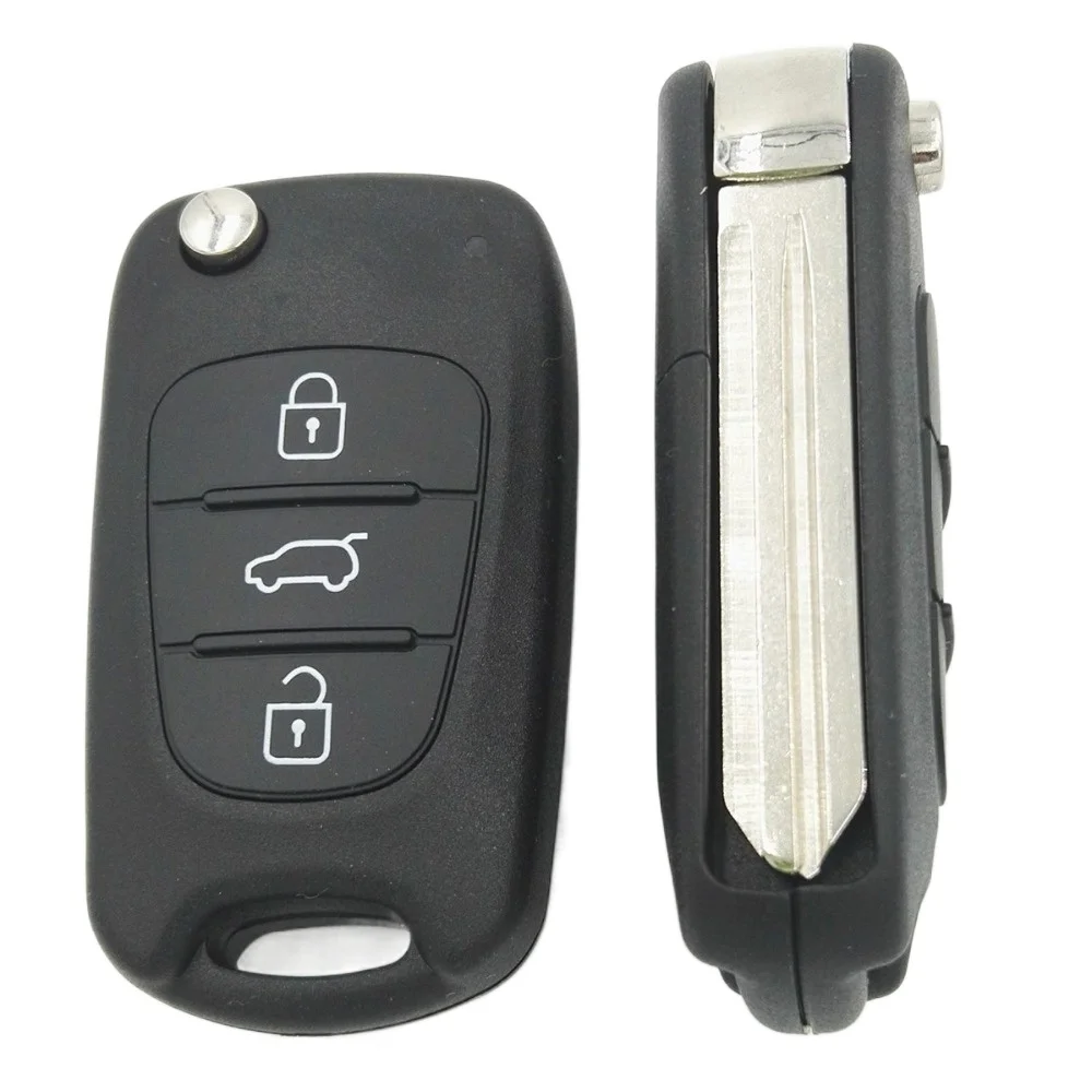 

With Symbol 3 Button Replacement Car Remote Case Fob Cover for Kia K2 K3 K5 Carens Cerato Forte Key Shell Right Groove on Blade