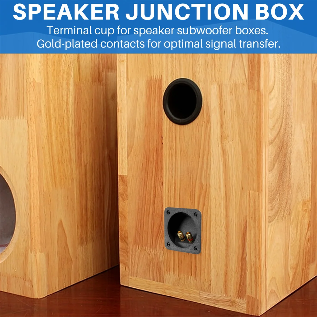 DIY rumah mobil Stereo cangkir sekrup konektor Subwoofer PLUG 2-Way kotak Speaker Terminal Binding Post, 2 pcs hitam