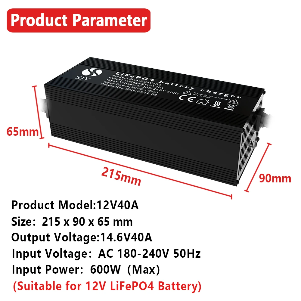 Lithium iron phosphate battery charger 14.6V40A 29.2V30A 58.4V30A，Support 12V, 24V, 48V LiFePO4 Battery