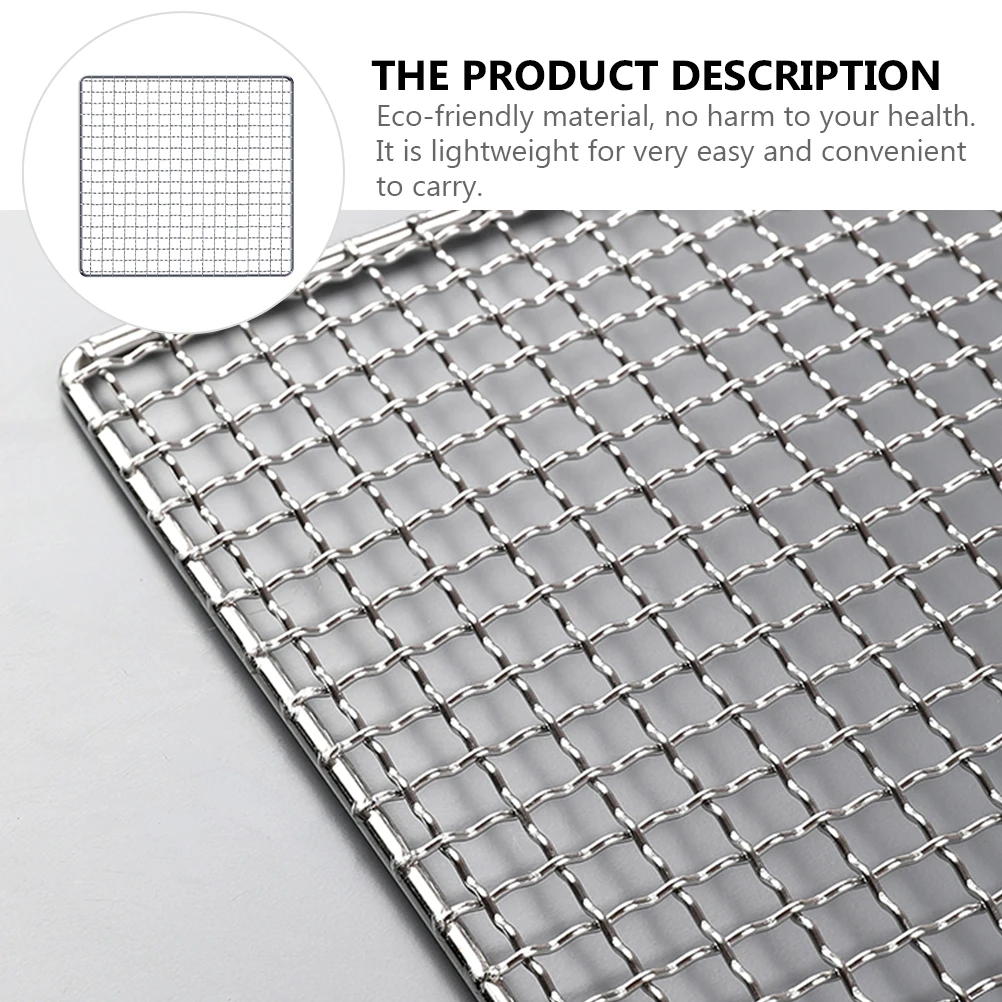 

Stainless Steel Grill Mesh 20x20cm Grill Mat Reusable Baking Mat Wire Kabob Sheet Non Stick Eco Friendly Practical