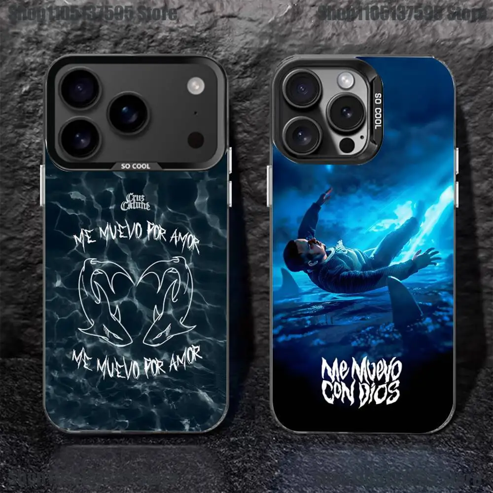حافظة هاتف Cruz Cafune Me Muevo Con Dios لهاتف iPhone 17,16,15,14,13,12,11,Pro,XS,Max,Plus,Mini,SE4,E غطاء أسود غير لامع مقاوم للصدمات