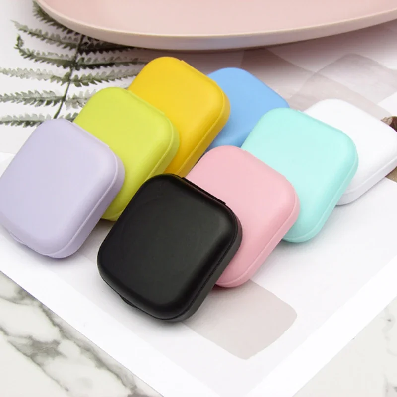 

Pure Color Frosted Contact Lens Cases Portable Color Contact Lenses Myopia Companion Box Storage Boxs Female Compact and Simple