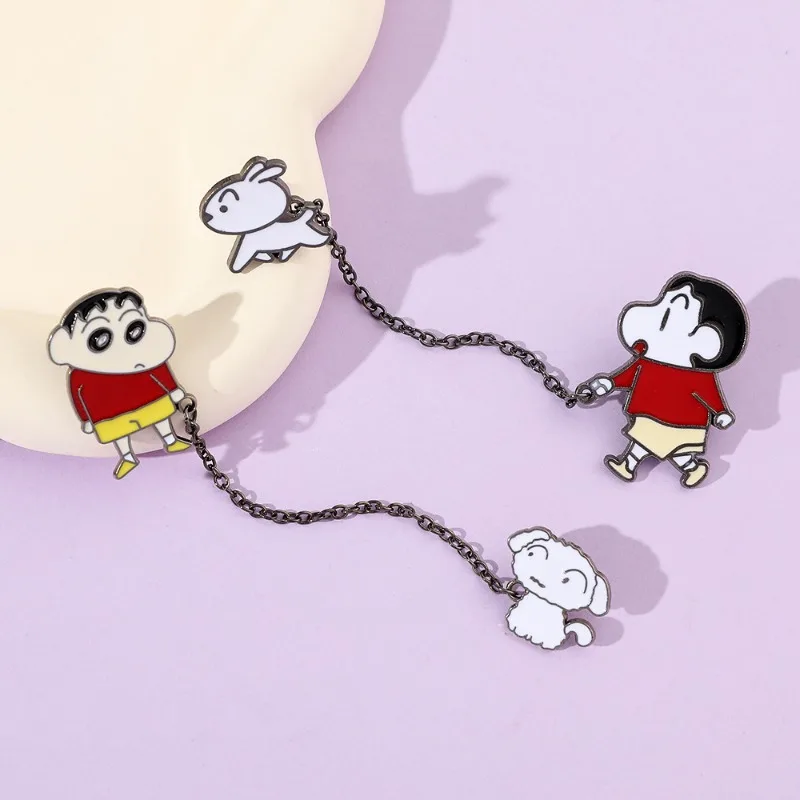 Crayon shin-chan bonito pino dos desenhos animados anime broche moda pinos saco corrente pingente decorações acessórios meninos meninas presentes de aniversário