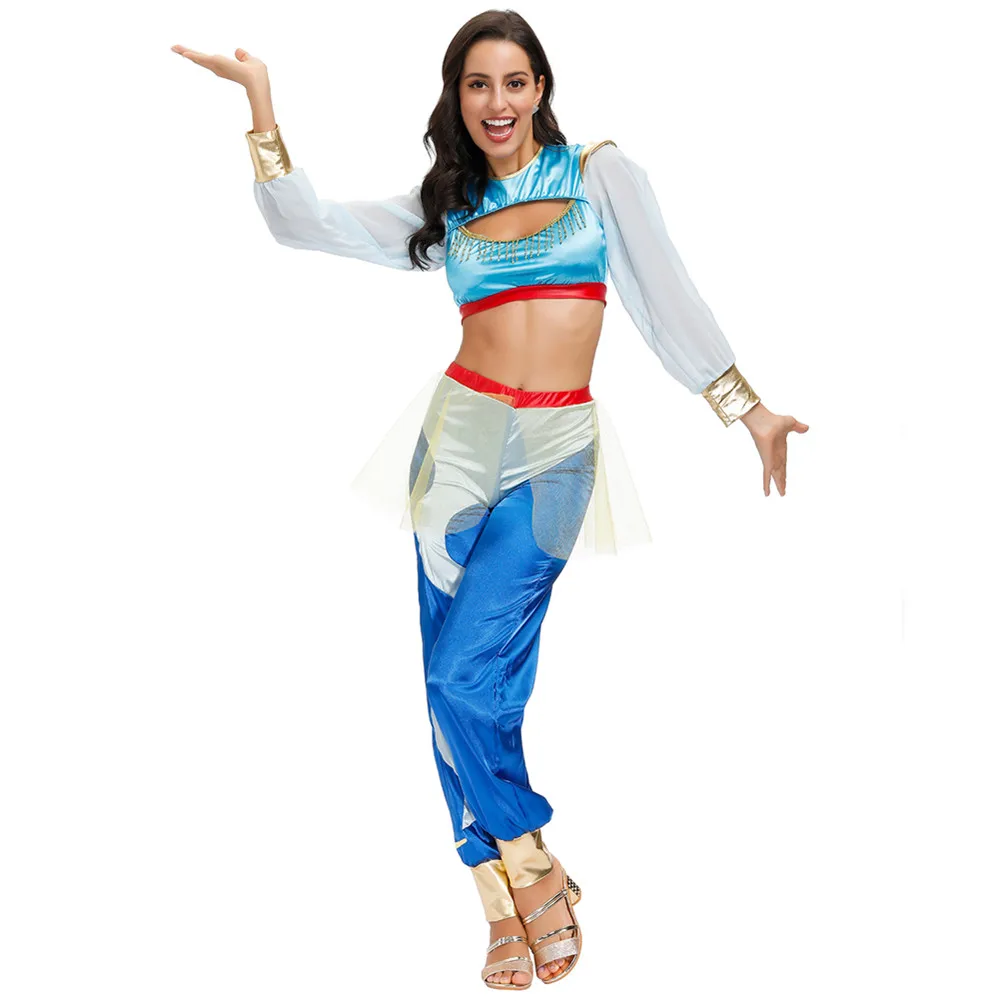 

Сексуальный костюм жасмина, женский костюм Аладдина на Хэллоуин, костюм принцессы Жасмин для танца живота, костюм для взрослых, фестиваль, арабская вечеринка, косплей