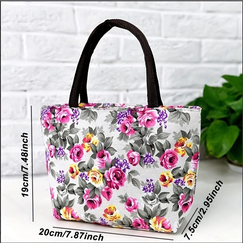 Floral Print women\'s Shoulder Bag High Capacity Ladies Shopping Bag Eco Reusable Travel Handbag School Student Book Bag