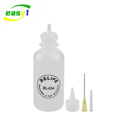 RELIFE RL-054 Dispensador de botellas de Alcohol líquido de empuje de 50ml para pasta fundente de soldadura de colofonia, limpieza PCB para teléfono móvil, reparación de soldadura