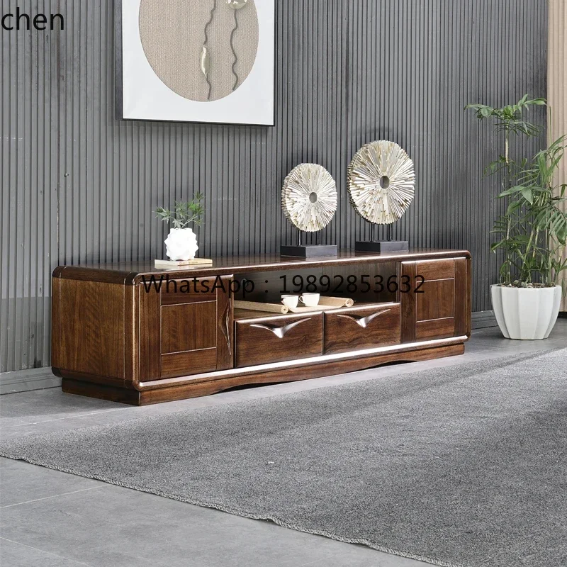 ZZ solid wood TV cabinet household living room video cabinet fully equipped modern simple combination