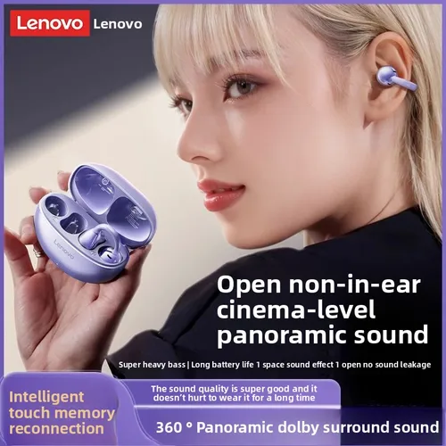 Imagen 2 del producto Original Lenovo TA410 auriculares inalámbricos de conducción ósea OWS 5,4 auriculares Bluetooth estéreo música llamada auriculares con cancelación de ruido