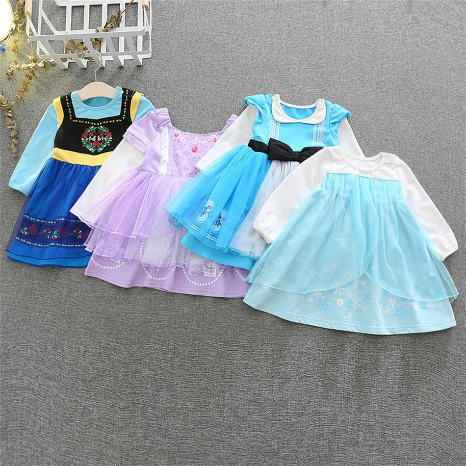 Anna Elsa Snow Queen Alice Sofia Dress Girls Princess Cosplay Costume Toddler Carnival Halloween Birthday Party Autumn Outfits