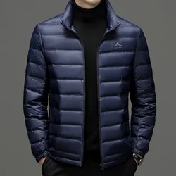 Autumn and winter light down jacket Men's high-end stand collar lightweight down jacket White goose down warm jacket
