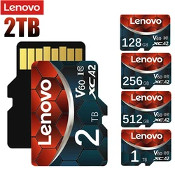 Cartão de memória lenovo 128gb classe 10 v60 tf cartão 1tb 512gb 256gb a2 u3 cartão micro sd para o telefone móvel pc alto-falante câmera hd