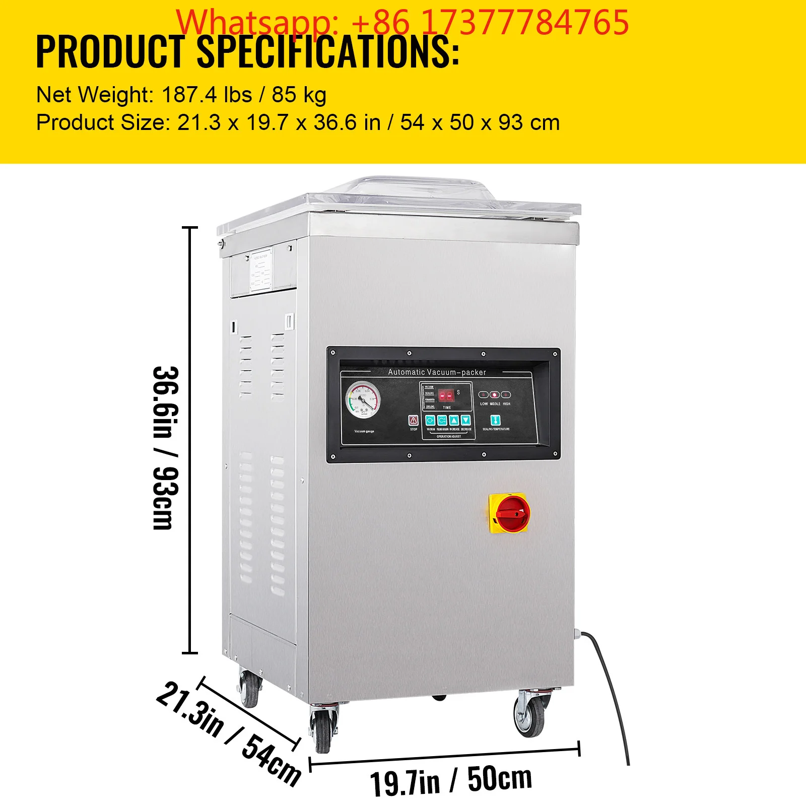 

DZ-400/2E Automatic Vacuum Sealer 1000W Vacuum Packing Sealing Sealer Machine Extra Deep 200mm Fresh Package Preserving