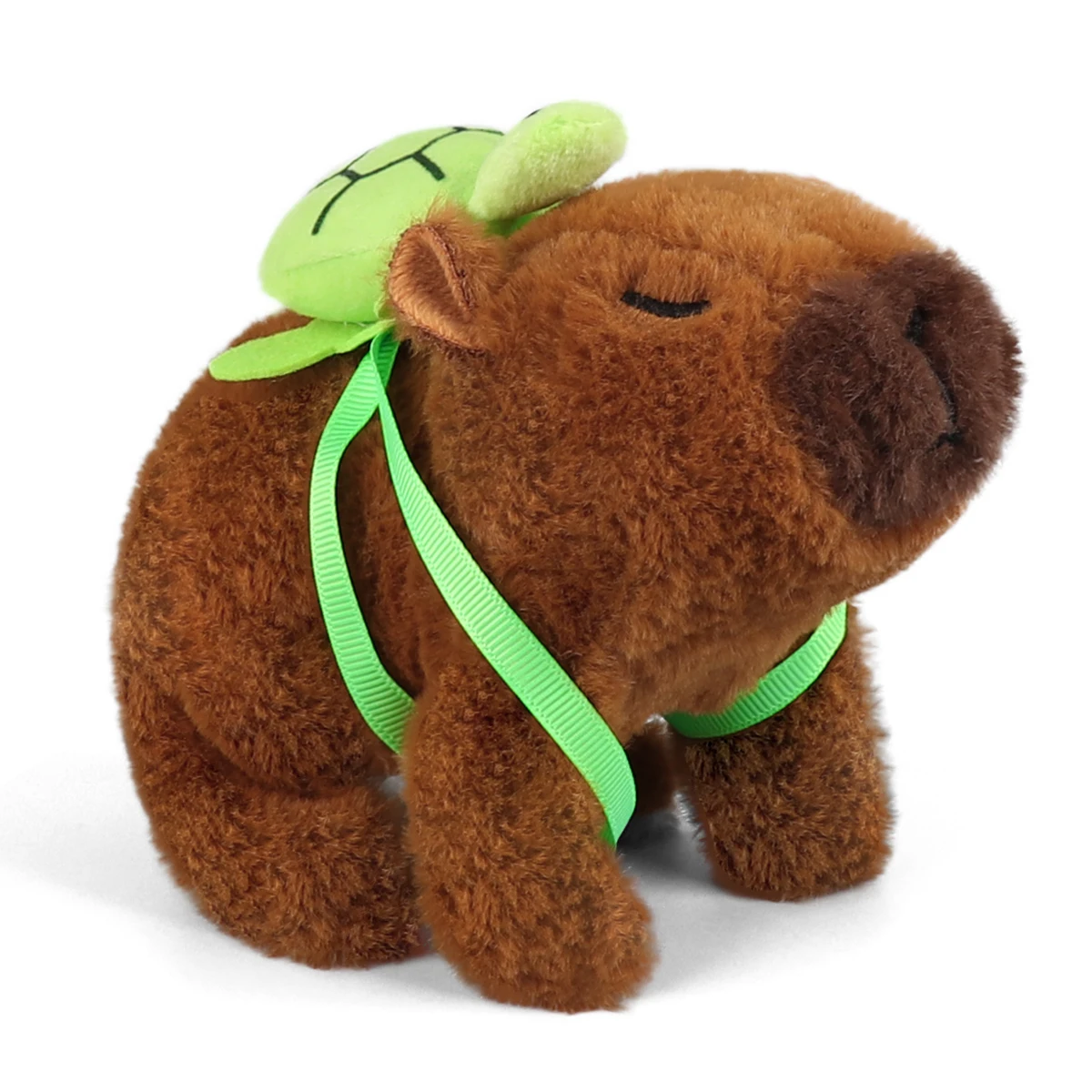 1Pc Simulation Electronic Plush Capybara Back Turtle Walking Sound Moving Mouth Doll Pet Toys For Birthday Gift
