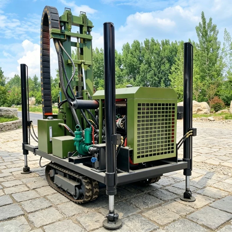 Customized Industry Preferred Mud & Air Dual-Purpose Crawler Drilling Rig for Hydrogeological Exploration