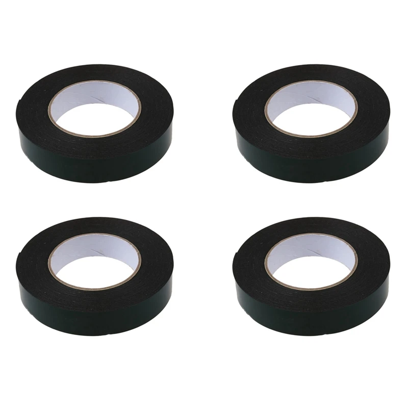 

4X Black Super Strong Permanent Double Sided Self Adhesive Foam Car Trim Body Tape Width:25Mm