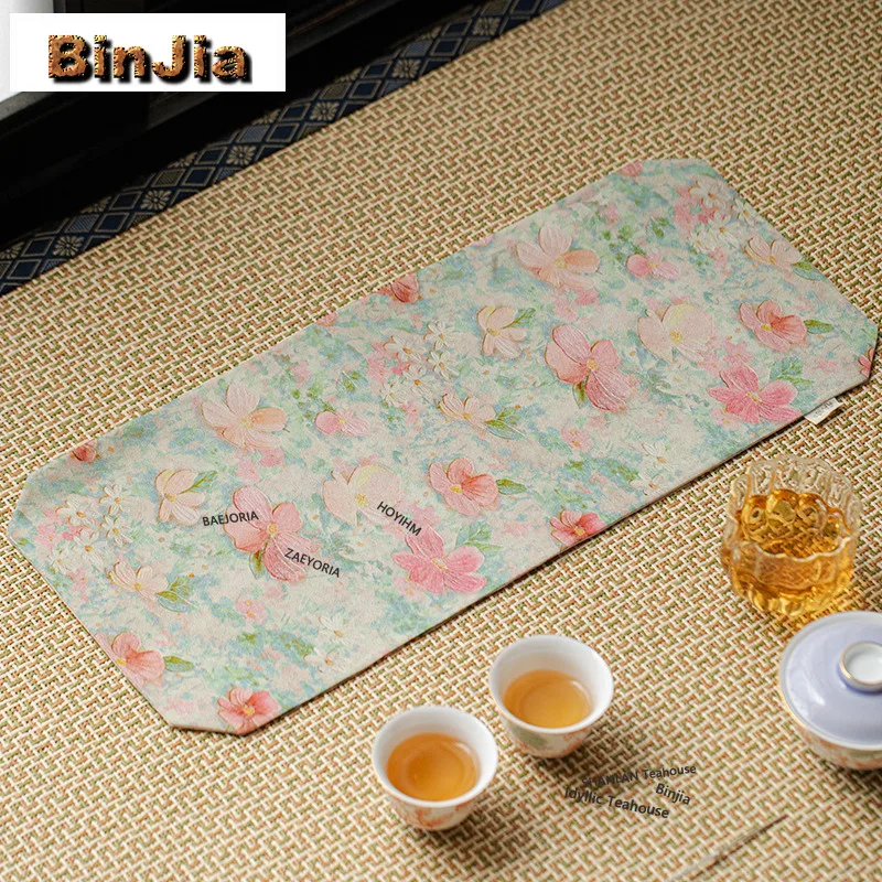 BAEJORIA Handmade Fabric Double-sided Waterproof Embroidery Tea Table Mats Luxury Drink Coaster Dinner Table Cloth Mat Tableware