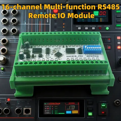 N4D3E16 Upgraded Version 16DI-16DO Multifunction RS485 Two-way Remote Control Module Modbus RTU PLC Expanding Board Smart Home