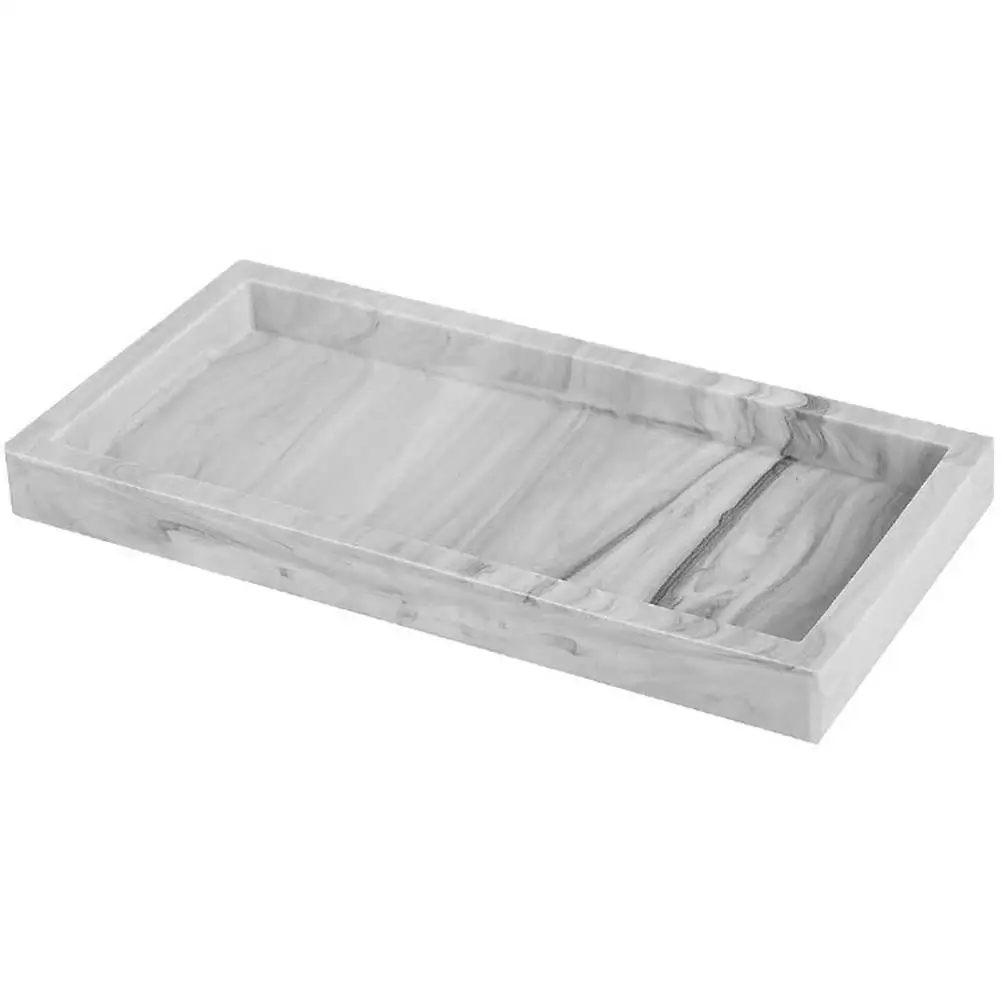 

Silicone Storage Tray Marble Pattern Large Capacity Bathroom Vanity Kitchen Counter Living Room Dresser Key Cosmetics Ring
