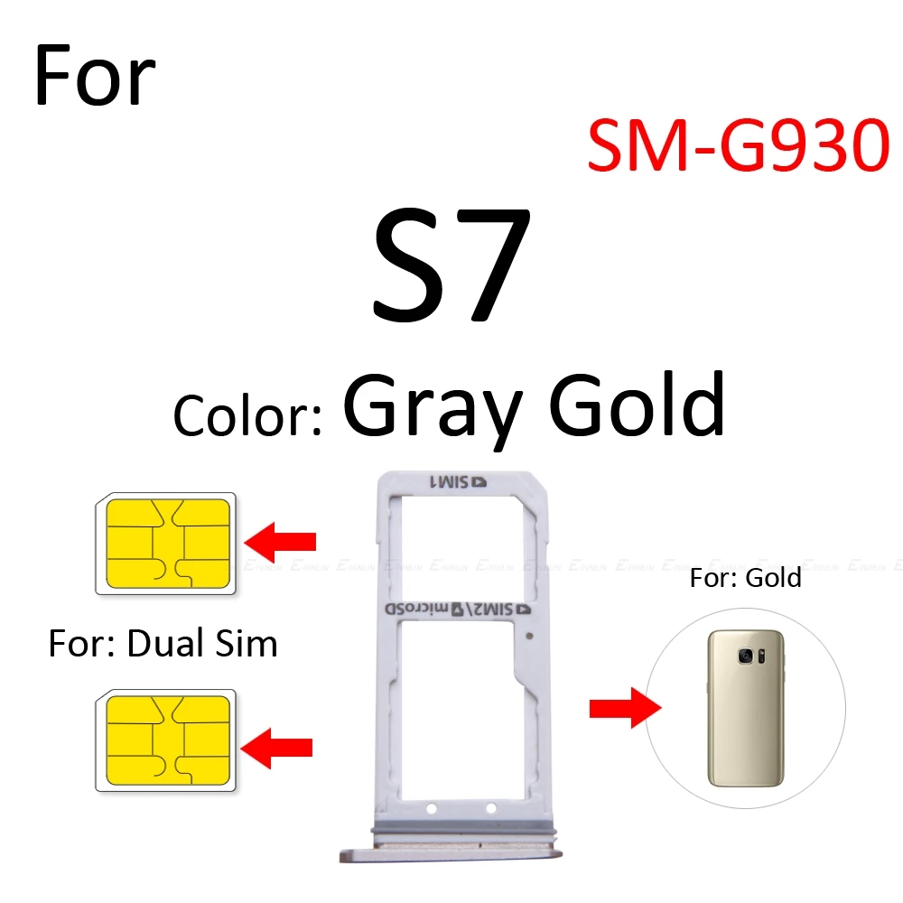 Sim Card Socket Slot Tray Reader Holder Connector Micro SD Adapter Container For Samsung Galaxy S7 Edge G930 G935 Parts