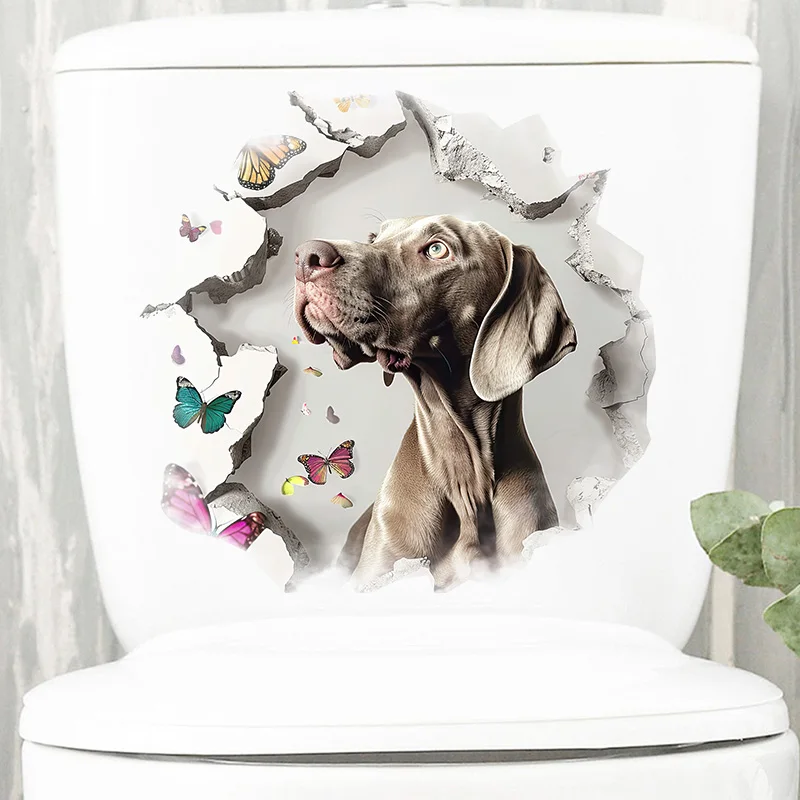 

T2269# Weimaraner Toilet Stickers, Bright Wall for Home, Cabinet, Door,Refrigerator Decoration, Vinyl Car Decals, Art Wallpaper