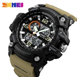 SKMEI Military Countdown 3 Time Display Digital Sport Watch Mens Back Light 5Bar Waterproof Wristwatches Alarm reloj hombre