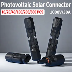 600/400/200/100/10 Pcs Solar Panels Connectors Kit, PV Plug 1000V DC 30A, for Photovoltaic MC Cable 2.5/4/6mm²