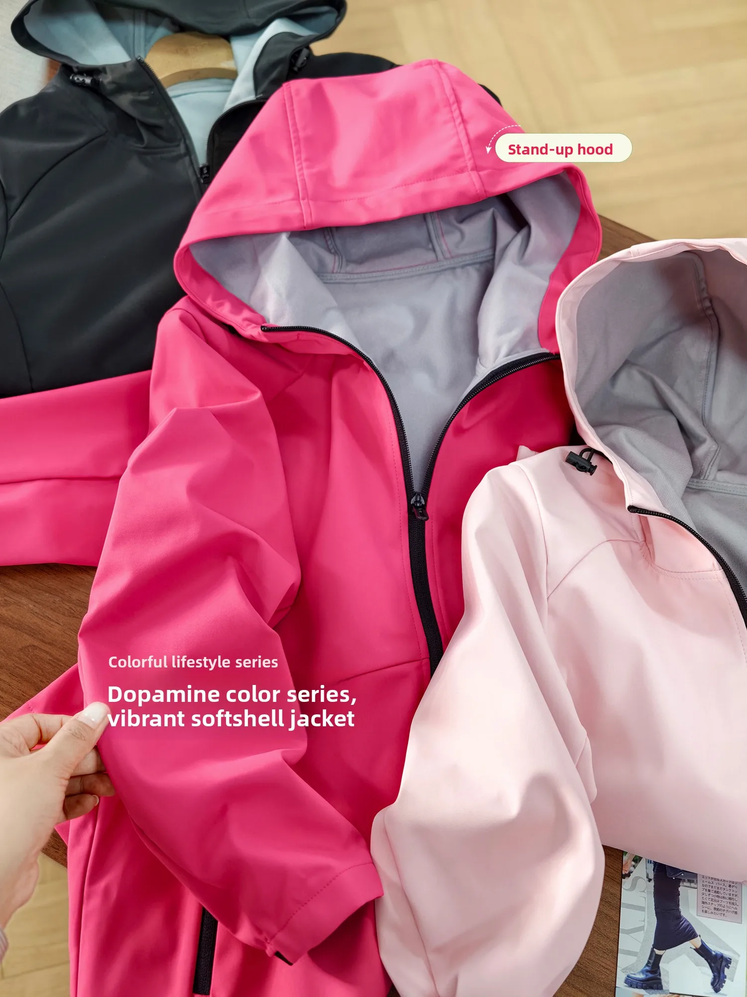 XiaoEr Brand Custom Three-Proof Soft  Jacket Hooded Vest Boneless Women's Casual Style Polyester Fiber Long Sleeve Coat