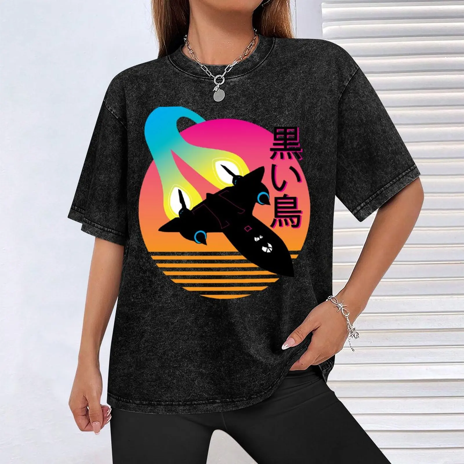 SR-71 Blackbird Vaporwave T-Shirt Work Wear Lightweight Tee - view 4