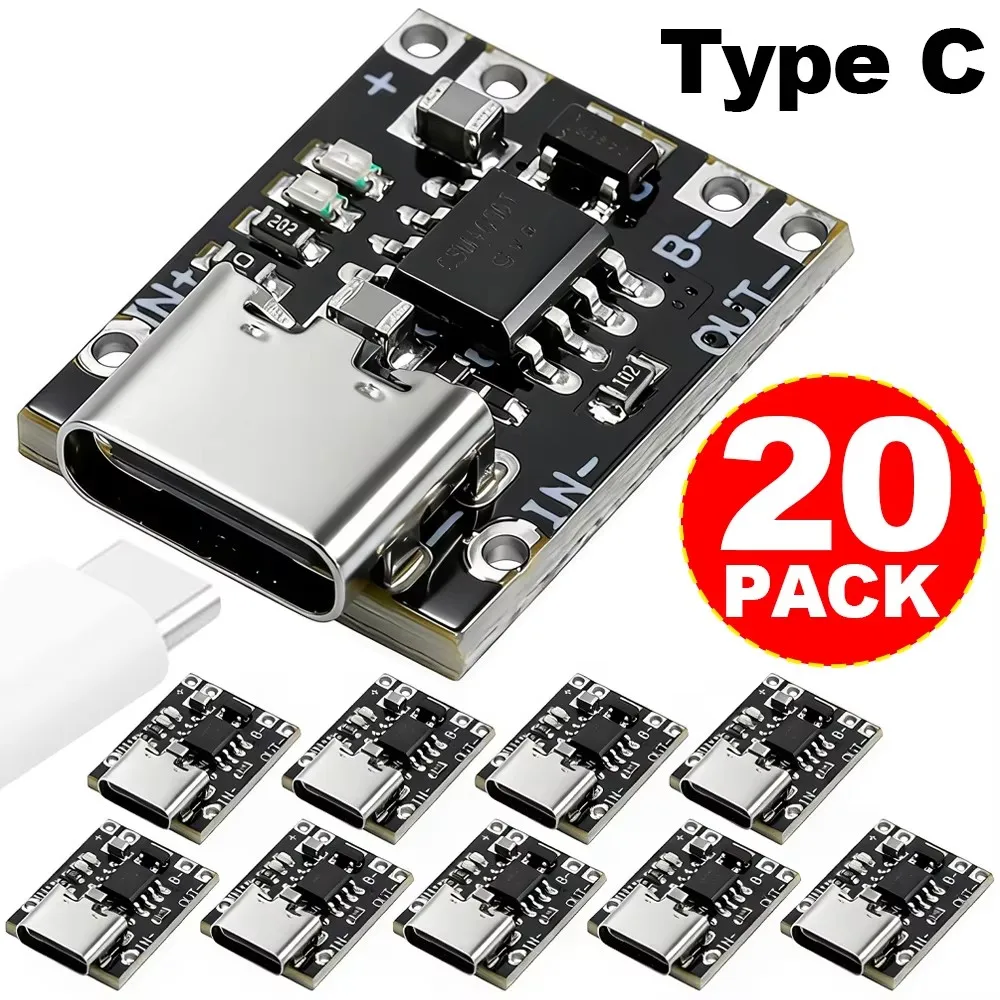 Universal 3.7V Lithium Battery Charging Board with Protection Type-C USB C Li-ion Battery Charging Board Over Charging Module