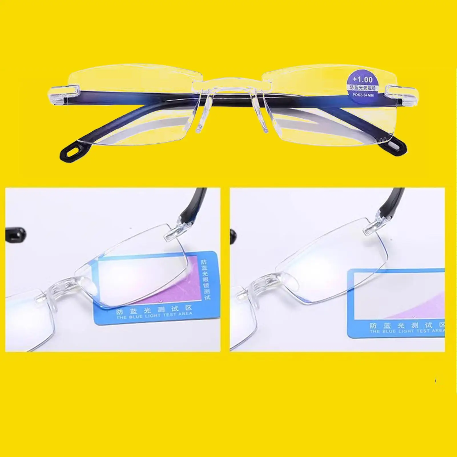 Clarity Blue Glasses Clear Anti-Glare Eyewear Clarity Blue Glasses Auto Focus for Daily Use Computer Work Reading Books Night